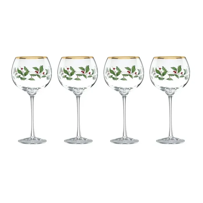 Holiday 14 Oz. Ballon Red Wine Glass Set of 4