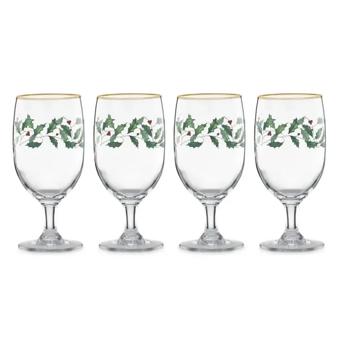 Holiday 14 oz. Stemmed Clear Glass Drinking Glass