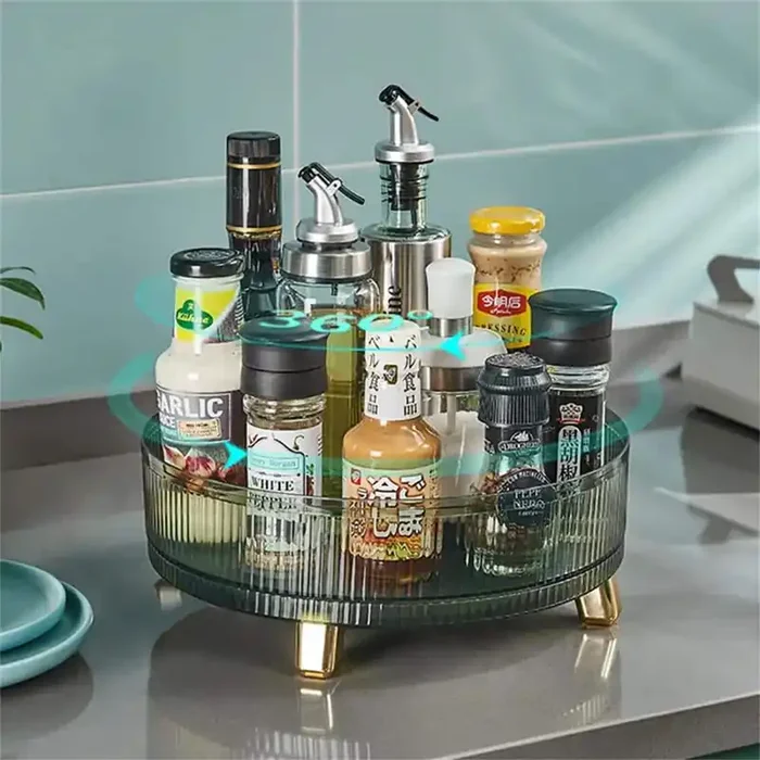 Kitchen Rotating Spice Rack Condiments Household Multifunctional Storage Turntable Supplies