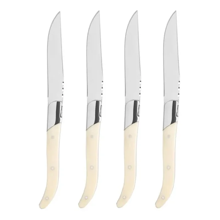 Laguiole Connoisseur Steak Knives with Faux Ivory Handles (Set of 4)