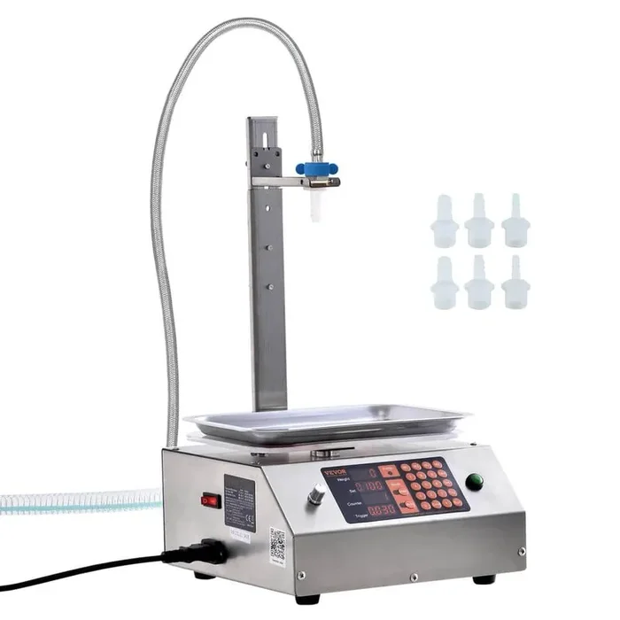 Liquid Filling Machine 0.07-33 lbs. Weighing Capacity Automatic Bottle Filler Machine w/Digital Control (Single Nozzle)