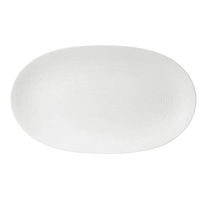 Lx Collective White 8.75 in. W 1 in. H 15 in. D White Porcelain Serving Tray