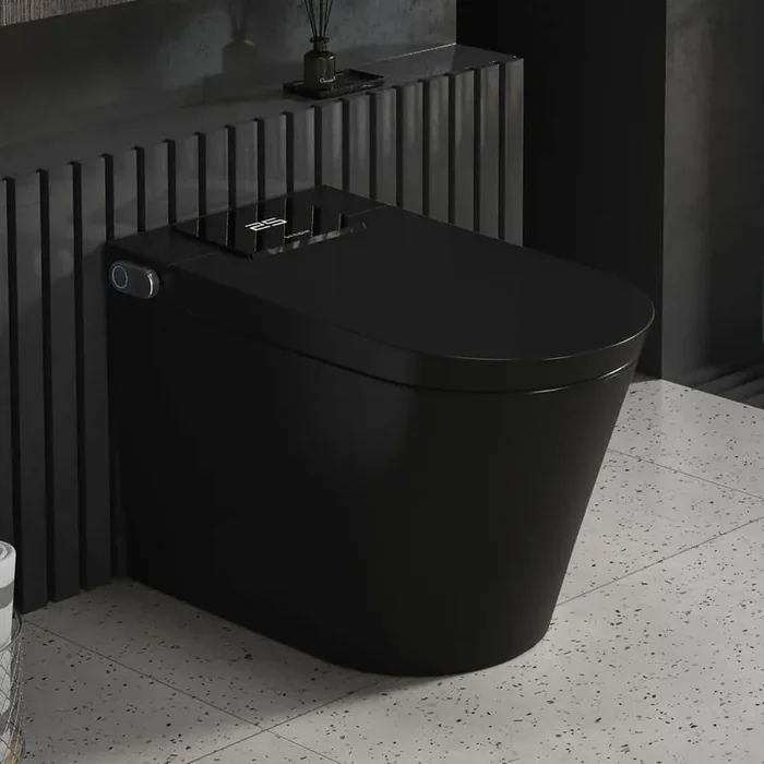 M-D Elongated Smart Toilet 1.34 GPF in Black with Auto Open/Close, Auto Flush and Heated Seat