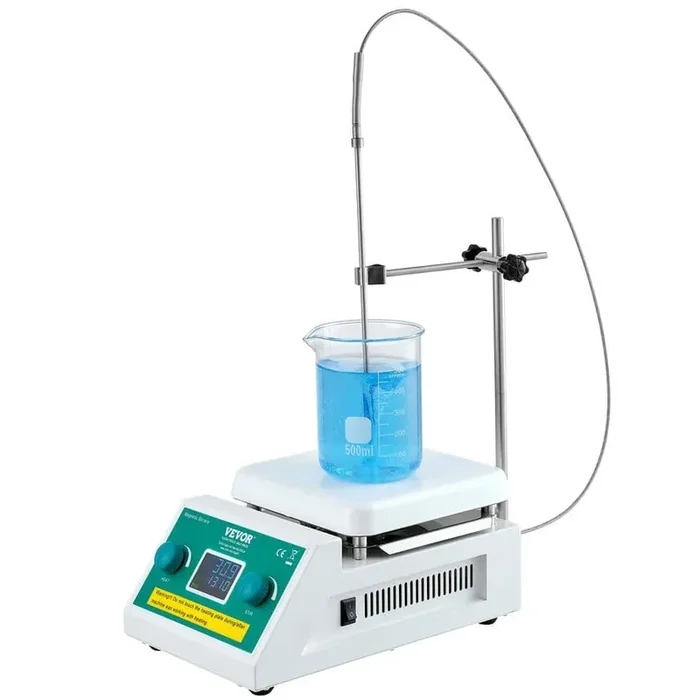 Magnetic Stirrer Hot Plate 2000 RPM, 2000mL Lab Stirrers with LED Screen, Support Stand, Stir Plate and Stir Bar 500 W