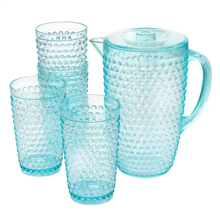 Malone 5-Piece Plastic Pitcher and Tumbler Set in Light Blue