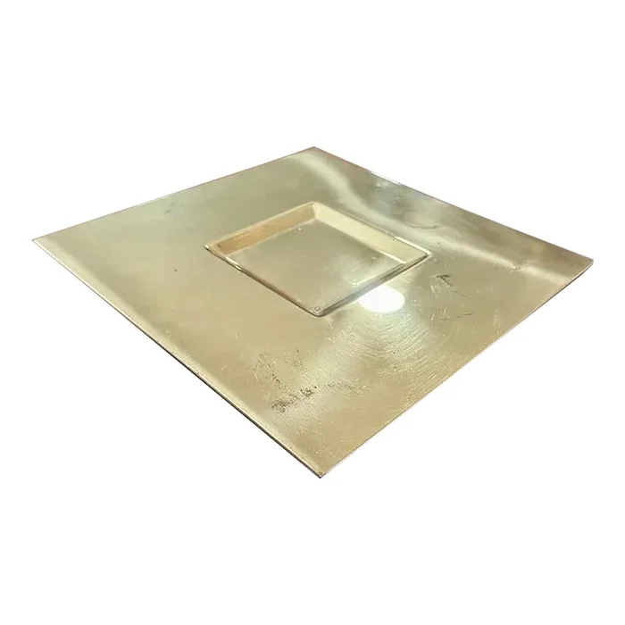 Minimalist Gold Plated Square Tray by Carlo Scarpa for Cleto Munari, 1970s