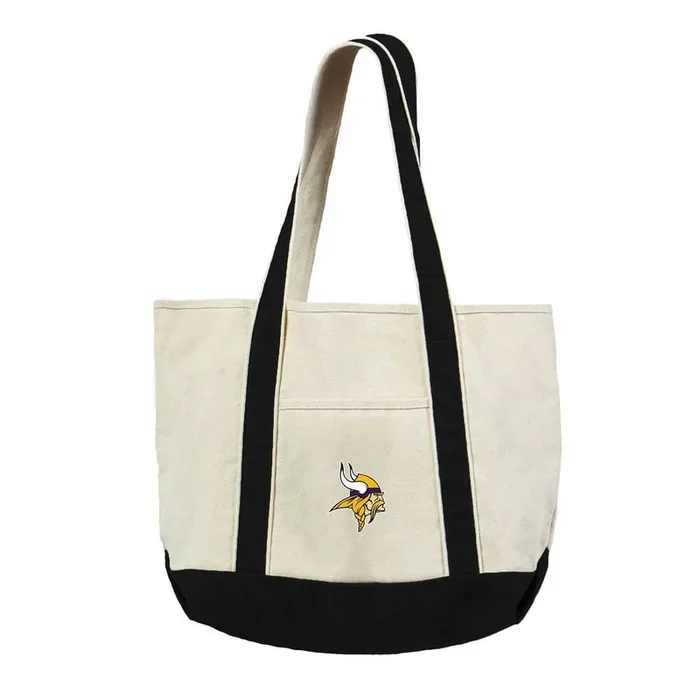 Minnesota Vikings NFL Canvas Tote Bag with Colored Strap