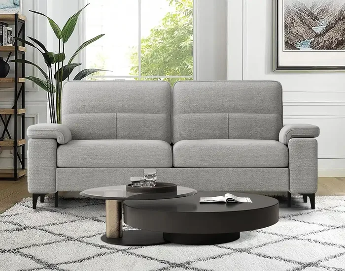 Modern Apartment Loveseat with Adjustable Arms Tool-Free Assembly
