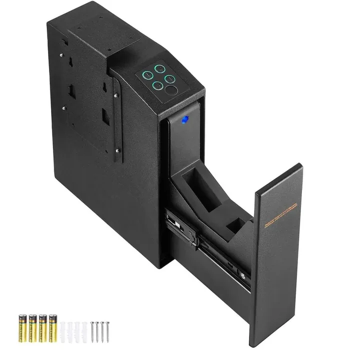 Mounted Gun Safe for Pistols, 12.59 in. Black backpack, Handgun Safe, Biometric Gun Safe with Three Quick Access Ways