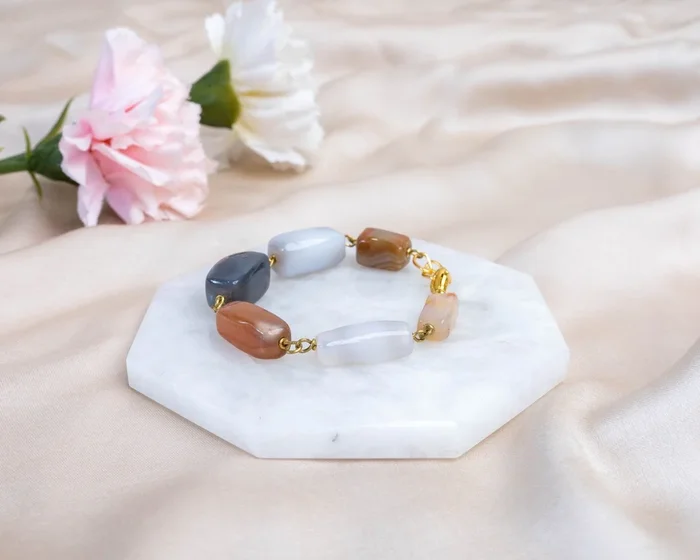 Multi Agate Crystal Bracelet