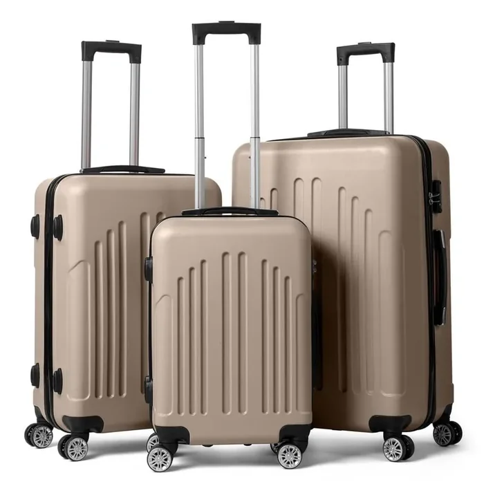 Nested Hardside Luggage Set in Gold, 3 Piece – TSA Compliant