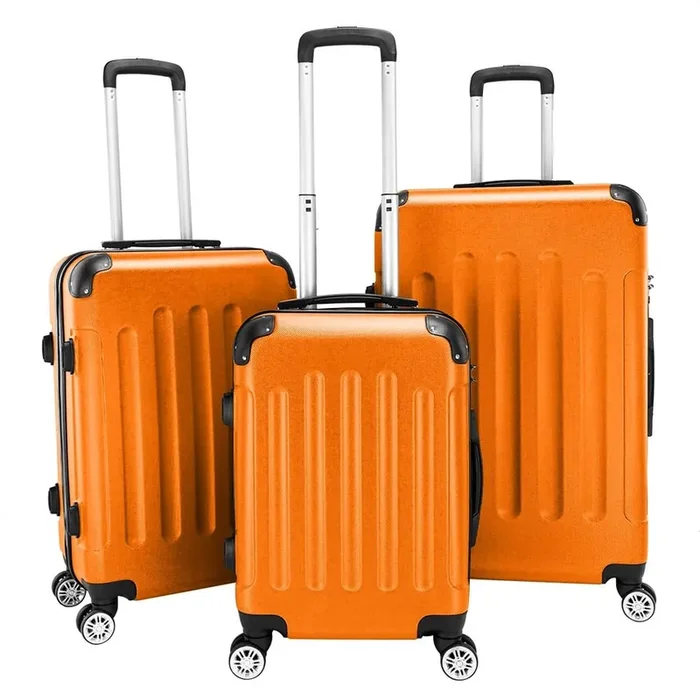 Nested Hardside Luggage Set in Orange, 3-Piece – TSA Compliant