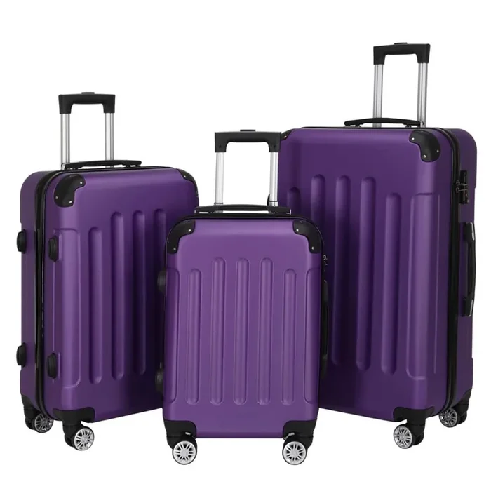 Nested Hardside Luggage Set in Purple, 3-Piece – TSA Compliant
