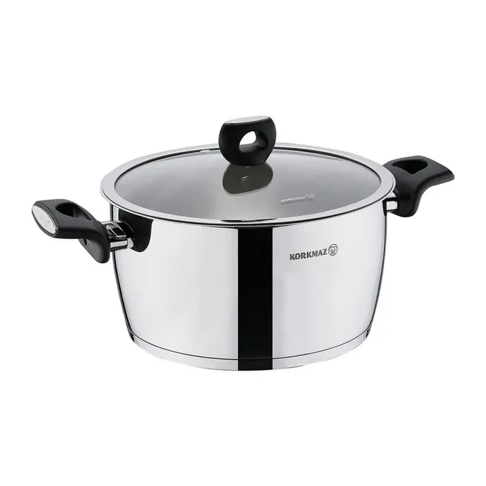 Nora 2 Piece 5.5 Liter Stainless Steel Dutch Oven with Lid in Silver
