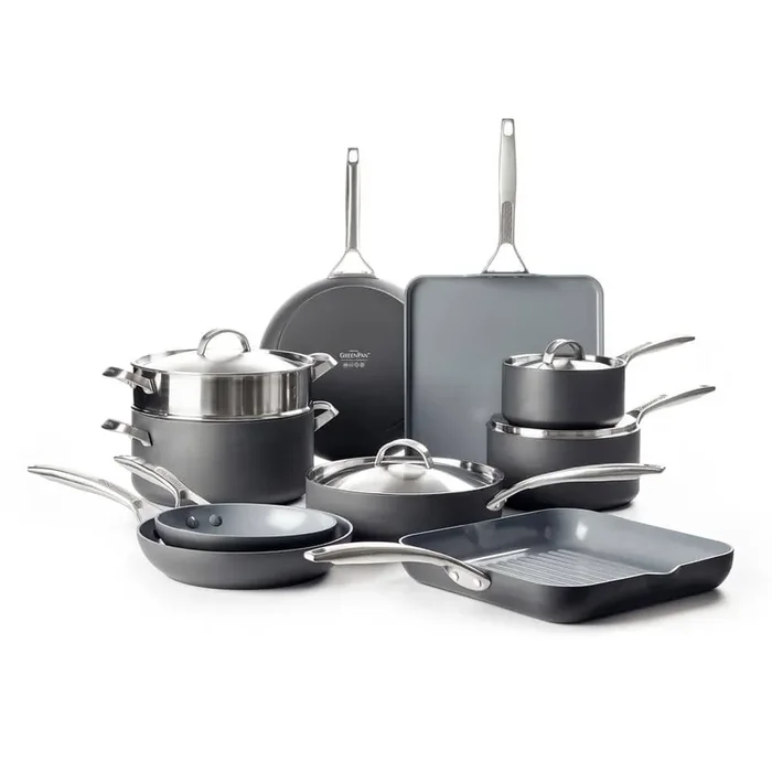 Paris Pro Hard Anodized Healthy Ceramic Nonstick 14-Piece Cookware Set