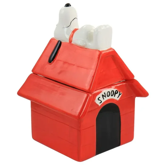 Peanuts Classic Snoopy Dog House Durastone 11.2 in. Cooke Jar in Red