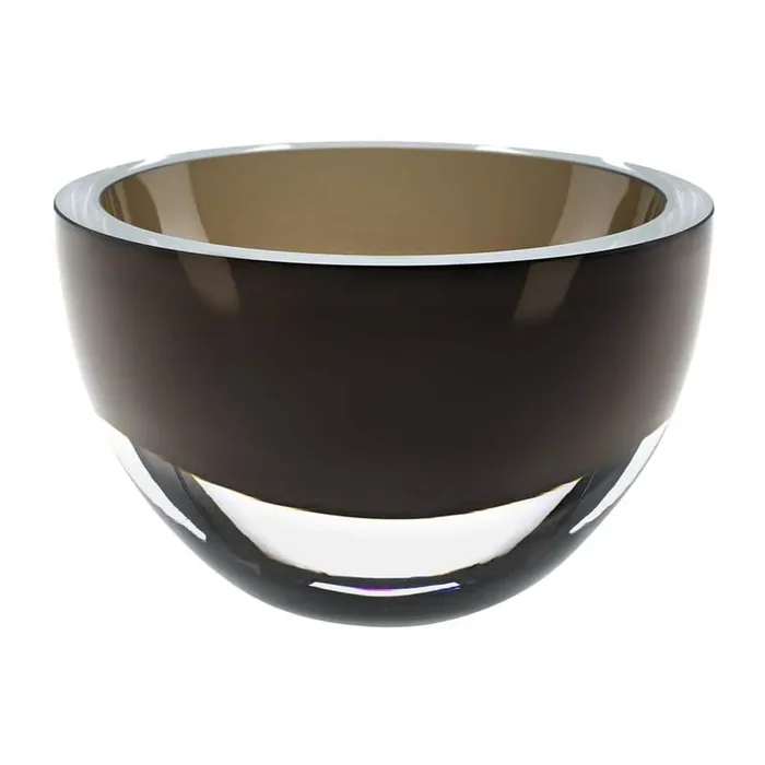 Penelope 6 in. Smoke Mouth Blown European Lead Free Crystal Bowl