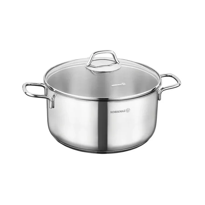 Perla 2-Piece 5.5 Liter Stainless Steel Casserole with Lid in Silver