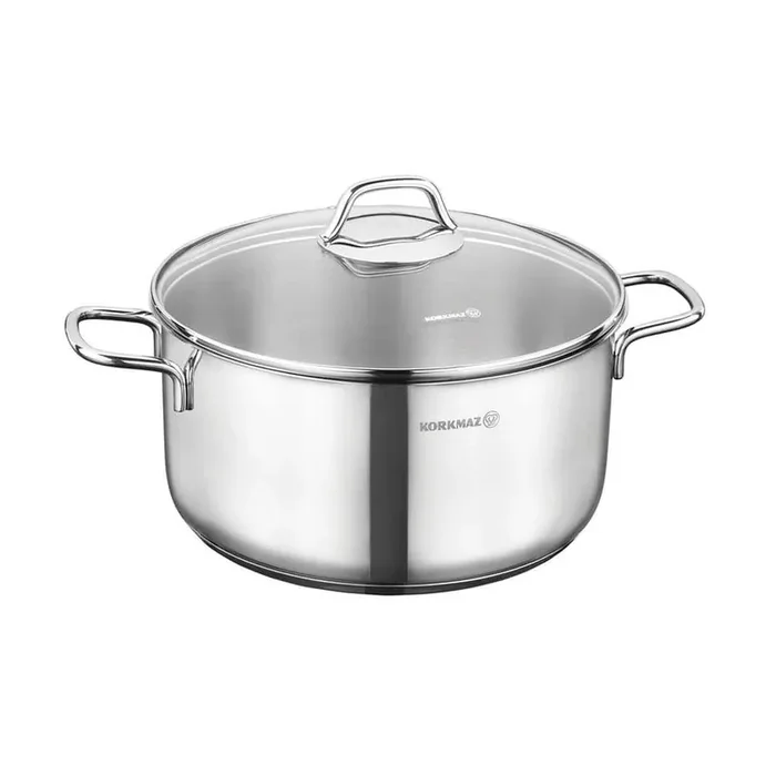 Perla 2-Piece 8.5 Liter Stainless Steel Casserole with Lid in Silver
