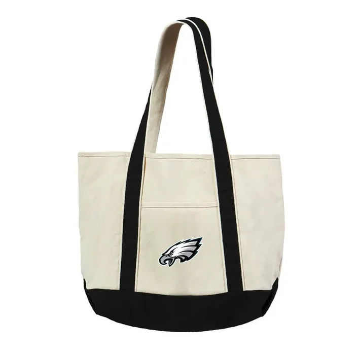 Philadelphia Eagles NFL Canvas Tote Bag with Colored Strap