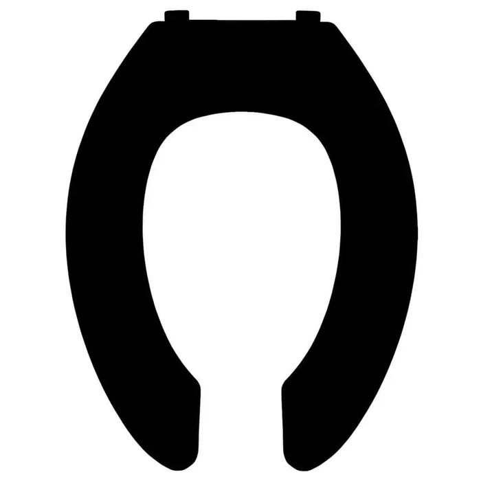 Plastic Elongated Toilet Seat in Black