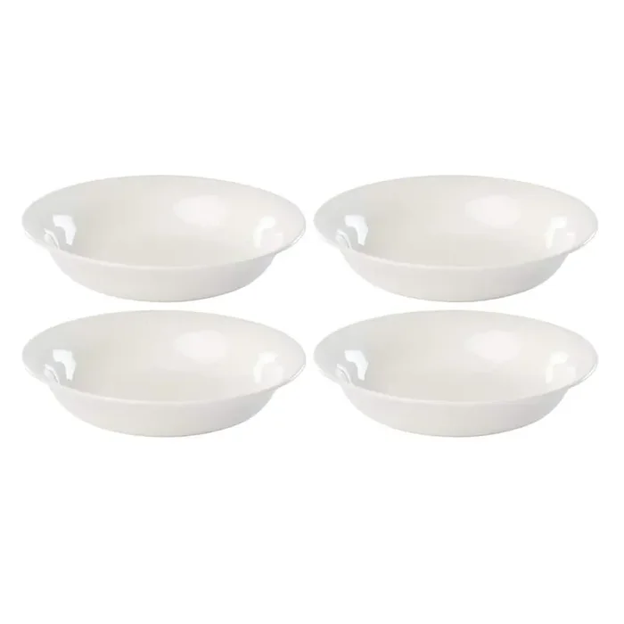 Profile White 38 fl. oz. White Porcelain Pasta Bowl (Set of 4)