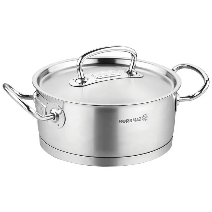 Proline Professional Series 7.3 l Stainless Steel Low Casserole with Lid in Silver