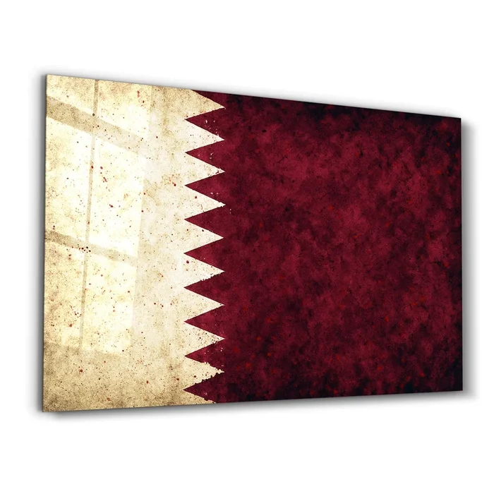 Qatar Flag Splash – Glass Wall Art