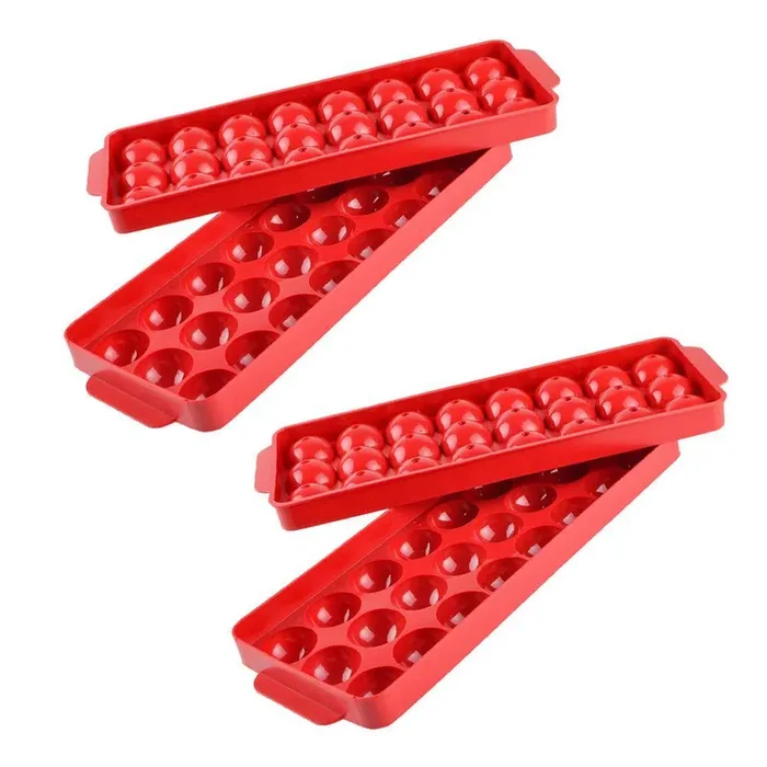 Red 1 in. Ice Sphere Ice Trays (2-pack)