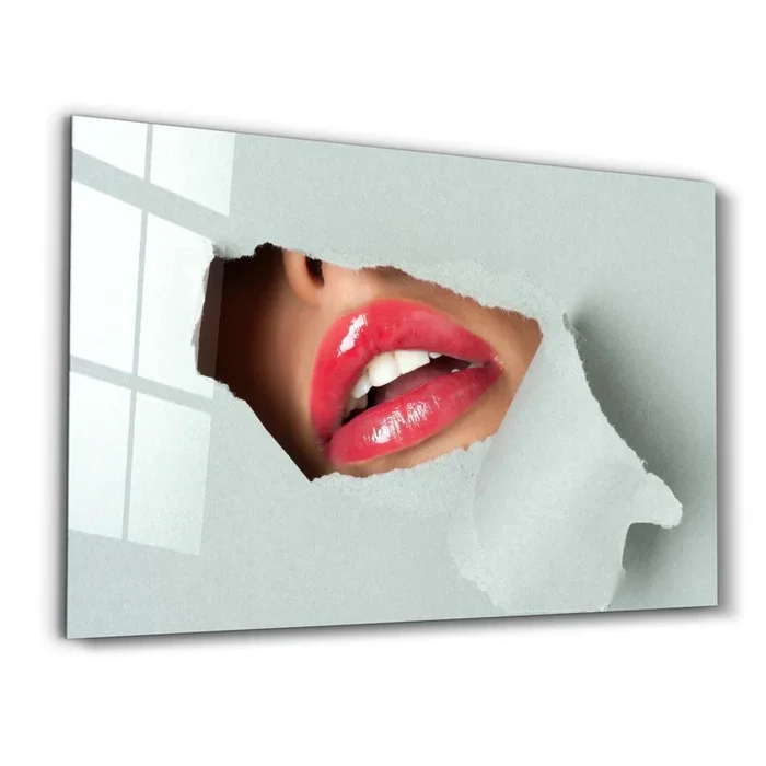 Red Lips | Designer’s Collection Glass Wall Art