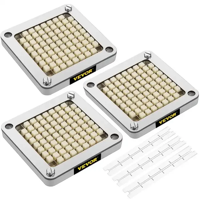 Replacement Chopper Blade 3/8 in. 3 PCS French Fry Blade Assembly Stainless Steel Dicer Parts and Push Block