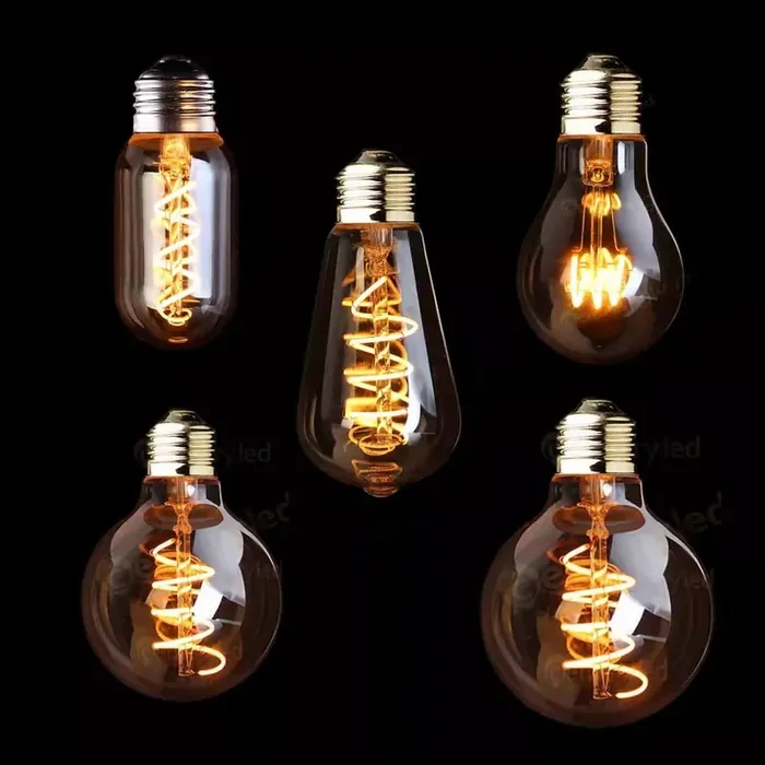 Retro Gold Spiral – Vintage Edison Bulb with Gold Tint – 20,000 Hour Life