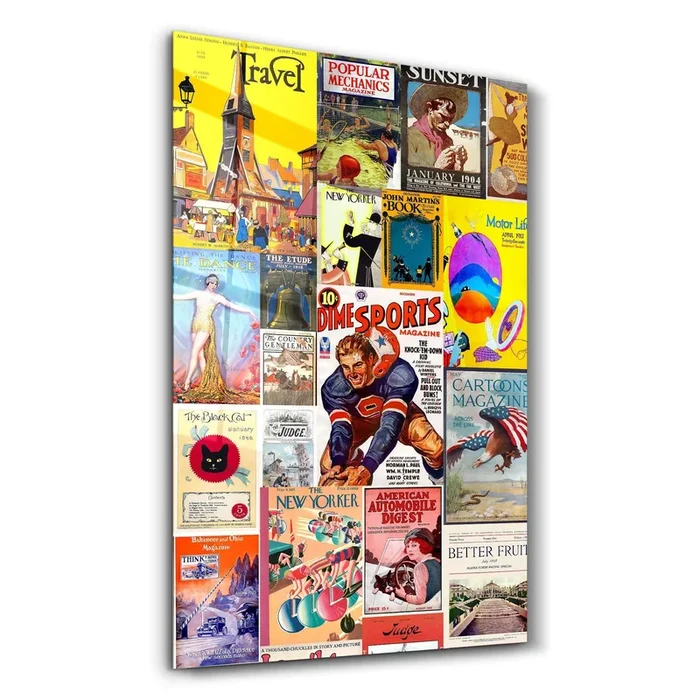 Retro Magazine Covers-1 – Glass Wall Art