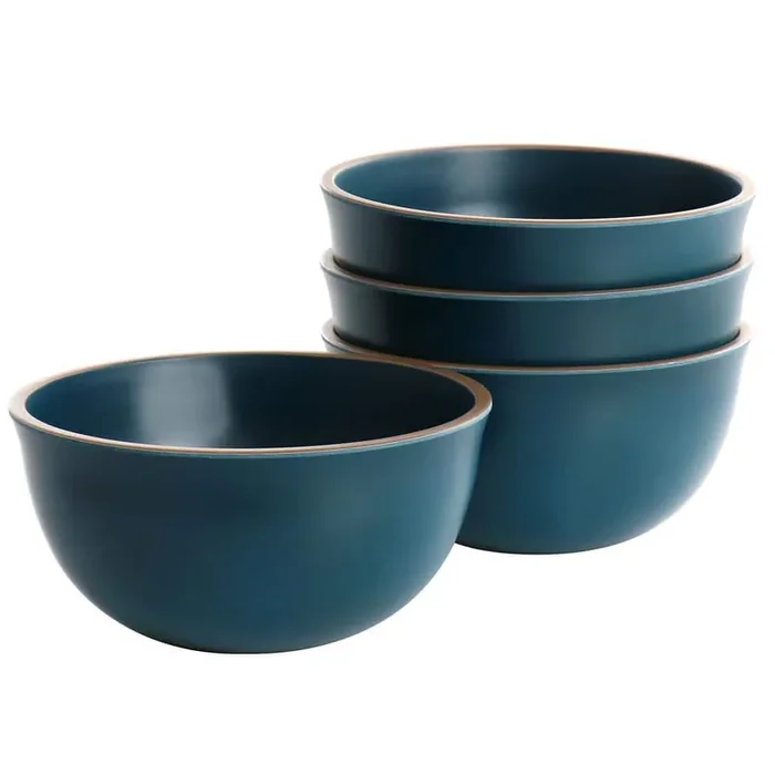 Rockabye 26 fl. oz. Dark Teal Melamine Cereal Bowl (Set of 4)