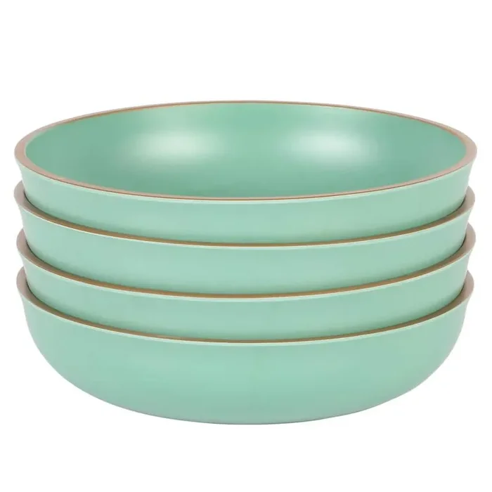 Rockabye 30 fl. oz. Green Melamine 8.5 in. Dinner Bowl (Set of 4)