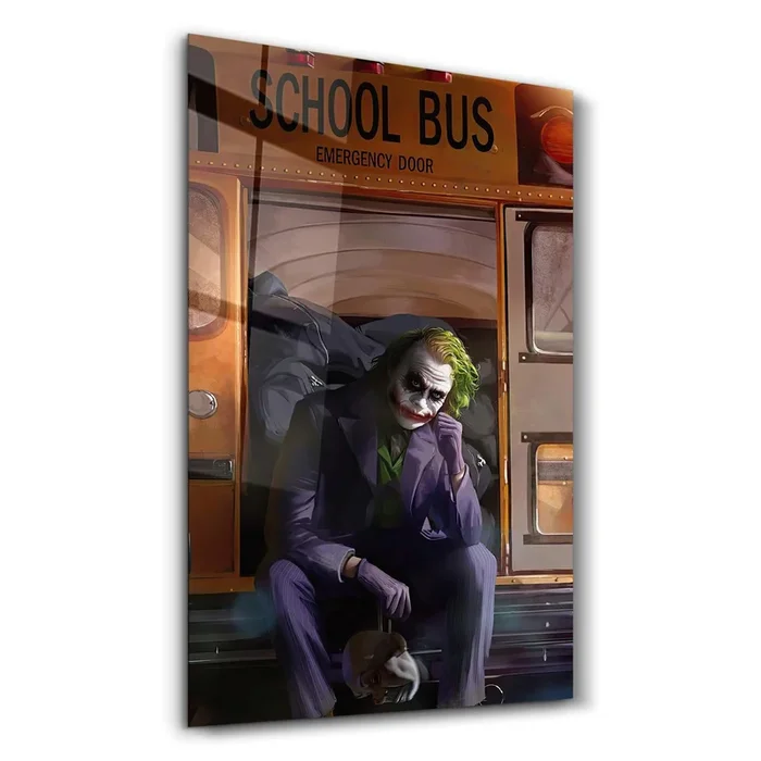 School Bus – Joker | Designer’s Collection Glass Wall Art