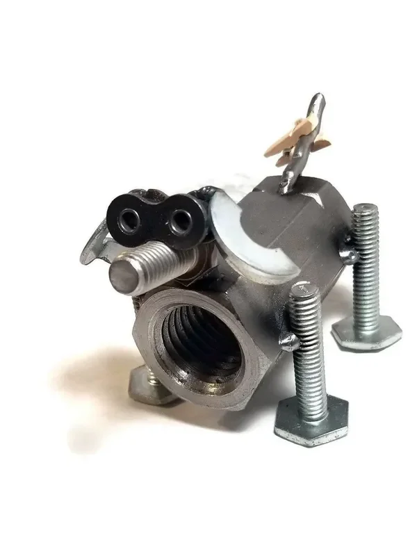 Scrap Metal Dog Figurine – Handmade Steel Puppy Sculpture