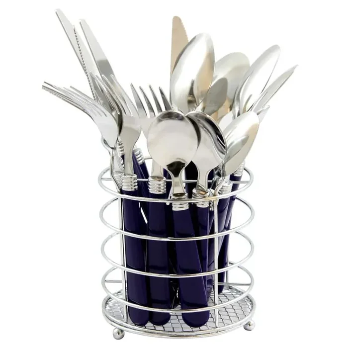 Sensations II 16-Piece Cobalt Handles Stainless Steel Flatware Set (Service for 4)