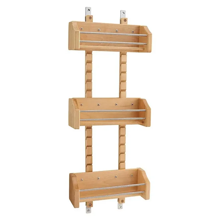 Small Adjustable 3-Shelf Cabinet Door Mount Spice Rack