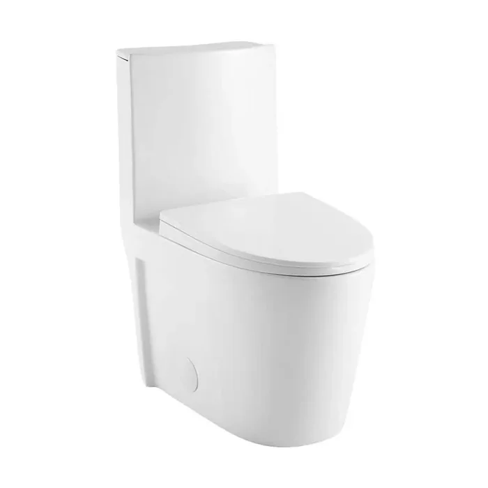 St. Tropez 1-Piece 10 in. Rough-In 1.28 GPF Right-Hand Vortex Flush Elongated Toilet in Matte White