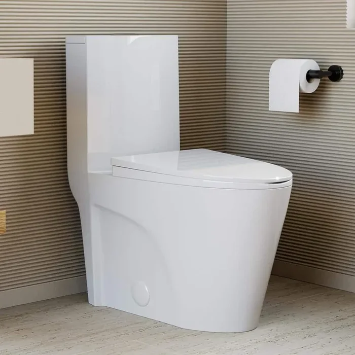 St. Tropez One-Piece 1.1/1.6 GPF Dual Flush Elongated Toilet 14″ Rough- in in White