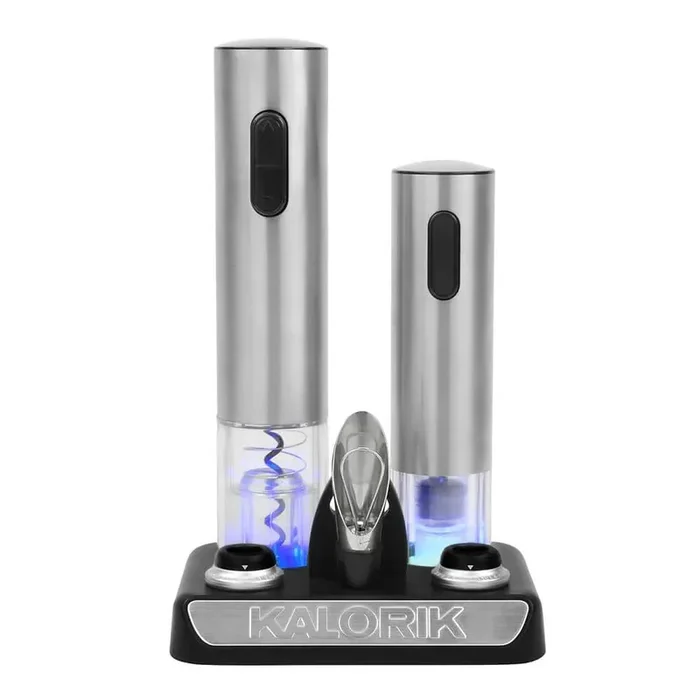 Stainless Steel Electric Wine Opener and Preserver Set