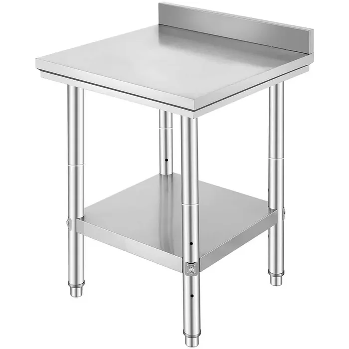 Stainless Steel Work Table, 24 x 24 x 35 in. Commercial Food Prep Worktable Heavy Duty Kitchen Prep Table, Sliver