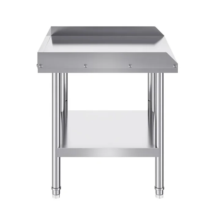 Stainless Steel Work Table, 24 x 28 x 26 In. Silver Commercial Food Prep Worktable, 3-Sided Backsplash Heavy Duty