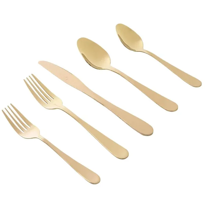 Stravida 20 Piece Flatware set in Gold Stainless Steel