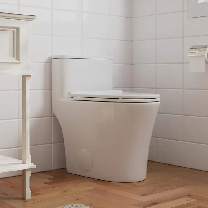 Symmetry 12 in. Rough In Size 1-Piece 1.28 GPF Single Flush Elongated Toilet in White, Soft Closed Seat Included