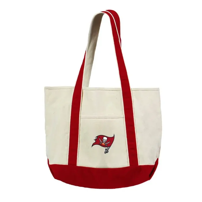 Tampa Bay Buccaneers NFL Canvas Tote Bag with Colored Strap