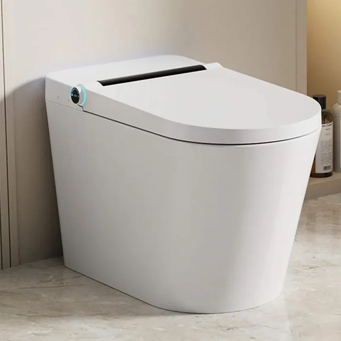 Tankless 1.28 GPF Elongated Smart Bidet Toilet in White with Heated Seat, Foot Sensor, Night Light