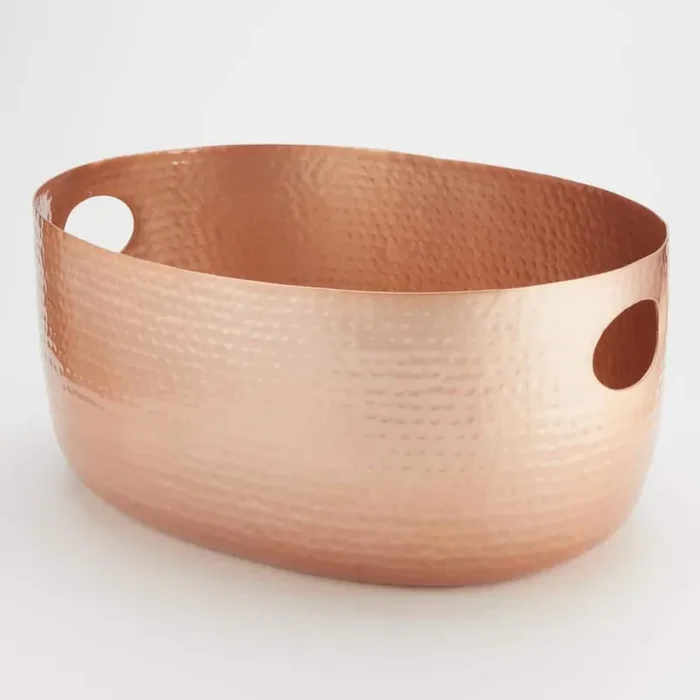 TUB 4.06 gal. COPPER METALLIC ALUMINUM BEVERAGE TUB with HAMMERED FINISH