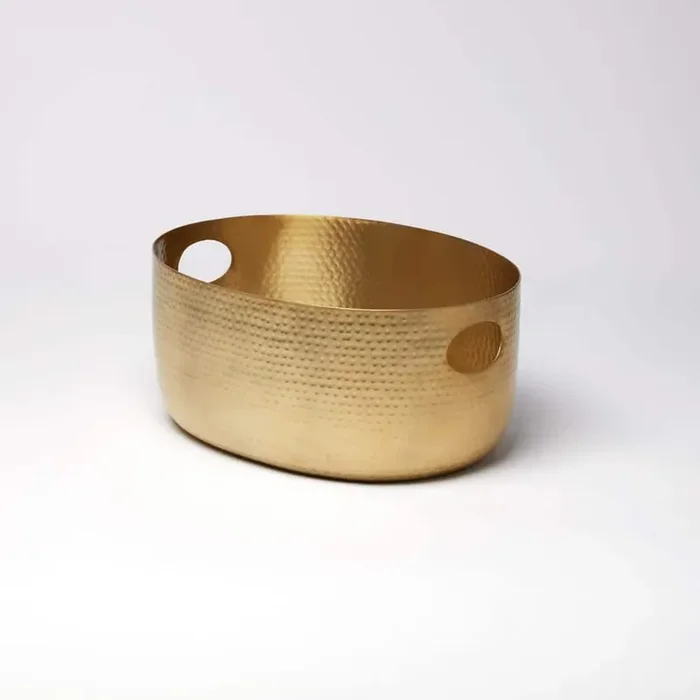 TUB 4.06 gal. GOLD METALLIC ALUMINUM BEVERAGE TUB with HAMMERED FINISH